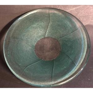 Daum Crystal And Pâte De Cristal Centerpiece/bowl, Signed 1970, Blue 