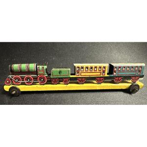 Vintage Paya Miniature Train, 1920-1930, Also Known As A Penny Toy, Made Of Lithographed Tinplate, Spanish Toy /22