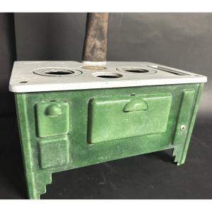 Baby Baudin Children's Kitchen Stove In Enameled Cast Iron For Dolls, Toy Kitchen Decoration