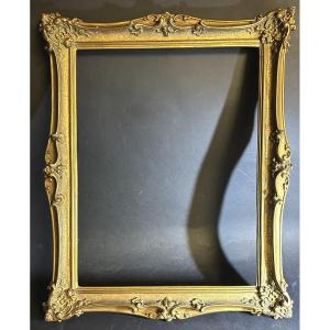 Antique Late 19th Century Gilded Stucco Picture Frame 42x32cm