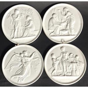 Bing Et Grondahl Copenhagen Suite Of 4 Porcelain Cookies Spring Day Autumn Winter