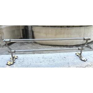 Towel Rack 1900 In Nickel-plated Brass And Glass Tubes