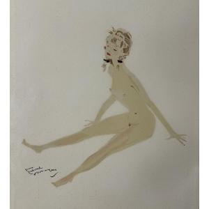 Jean Gabriel Domergue Color Lithograph Suzette 1956 Signed La Parisienne