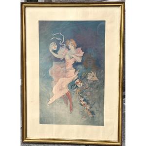 Jules Cheret 1836-1932 La Comédie 1891 Large Lithograph