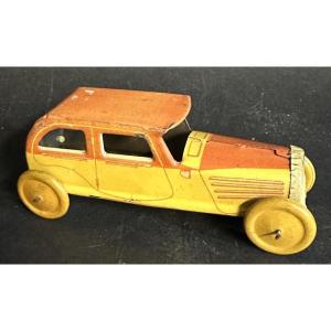 Antique 1930's Lithographed Sheet Metal Toy Car Rg2916 In Very Good Collectible Condition /25