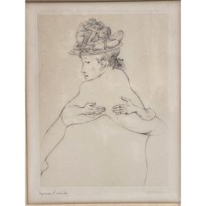 Hans Bellmer 1902-1975 Surrealist Drypoint Young Woman With Erotic Hat
