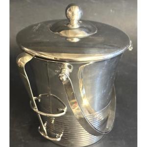 Art Deco Golf D’etretat, Normandy, Silver-plated Metal Ice Bucket With Tongs, 1959