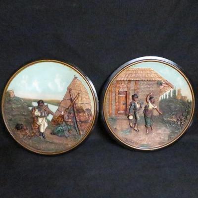 Johann Maresch Pair Of Plates Plates Pottery Central European Gypsies