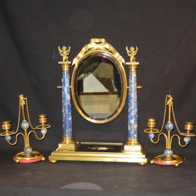 And Psyche Nineteenth Candlesticks In Bronze And Lapis Lazuli Putti Putti Egyptian Pedigree