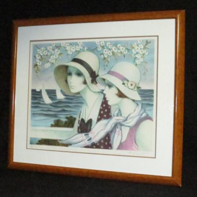 François Batet (1921-2015) Elegant The Grand Regatta Lithograph Framed