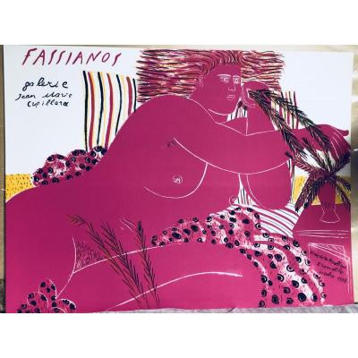 Alecos Fassianos Big Original Serigraph 1982 Greek Artist Perfect Condition 