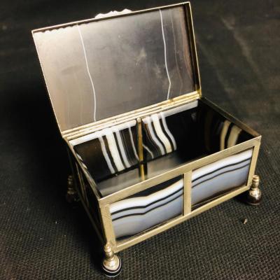 Box Box Agate Nineteenth Guilloche Decor