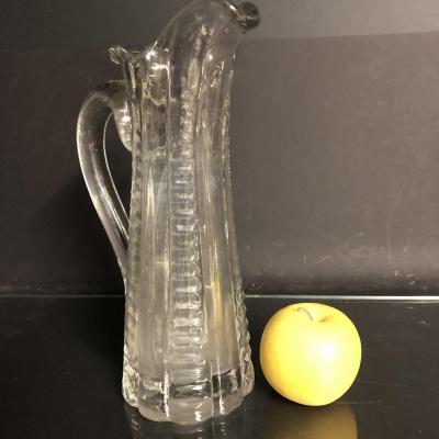 PICHET BROC Normand XIXe en verre soufflé et taillé incolore Art Populaire 