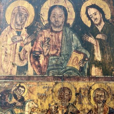 Old Icon On Wood 18th Russian Greek