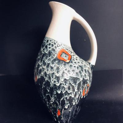 Elchinger Alsace Very Large Pitcher 65 Cm In Earthenware 1950 Soufflenheim Vase