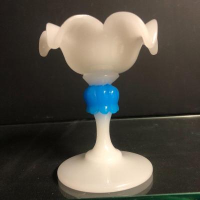 19th Century Baguette In Scalloped Opaline Blue And White Charles X