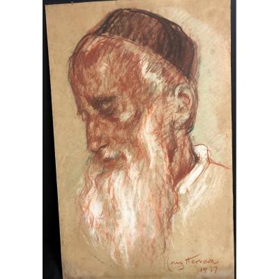 José Cruz Herrera 1890-1972 Pastel Portrait D 'oriental 1937 Morocco Casablanca Spain