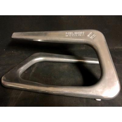 Nelson Mobilier Free-form Desk Footrest In Brushed Aluminum Signed