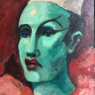 Fernand Andrey-prevost 1890-1961 Oil The Clown 1952 Andrey Prevost Circus