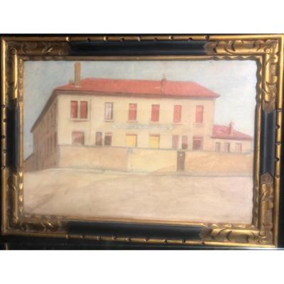Rare Oil Institution Des Deaf-muets Deaf And Dumb Signed Viller?