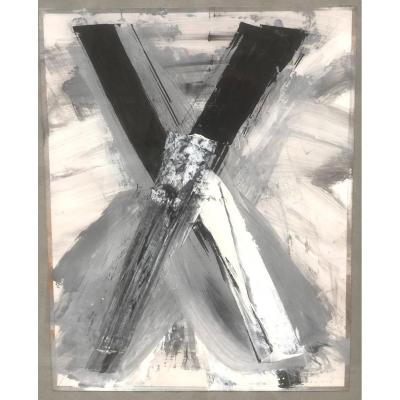 Claude Garanjoud 1926-2005 Grande Huile 1979 Signed Composition