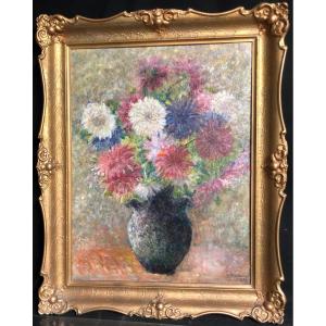 K. Pienkowski? 1952 Poland Oil On Panel Flowers