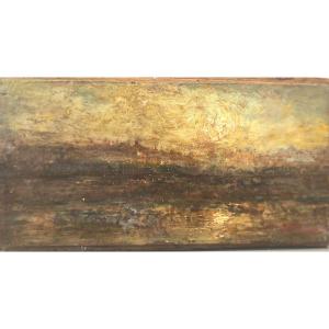 Auguste Ravier 1814-1895 Rare Oil Signed Autumn Landscape Lyon Morestel Grenoble