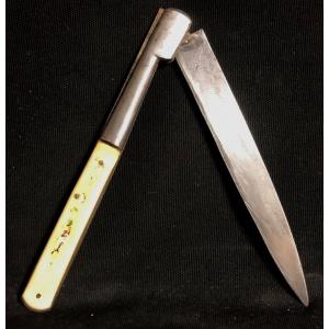 Old Corsican Knife 47.5 Cm Vendetta With Engraved Folding Blade