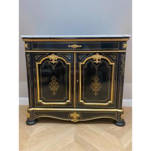 Meuble D’appui En Marqueterie Boule Et Bronze Doré D’époque Napoleon III