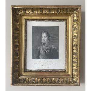 Engraving: Marshal Ney (1769-1815) In A 19th Century Empire Frame