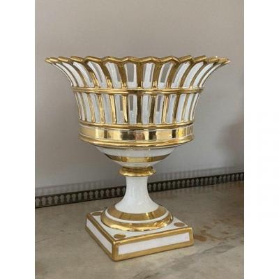 Pair Of Paris Porcelain Cup From Empire Restoration Period