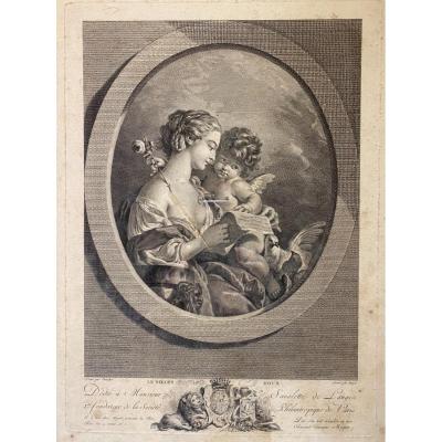 Gravure « le Billet Doux » , D’après F.boucher Gravée Par Miger XVIIIeme