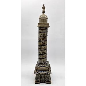 Denbac: Enamelled Stoneware Vendôme Column, Cazanove Liqueur Bottle