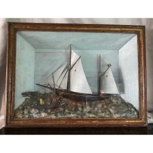 Diorama Boat Under Sail
