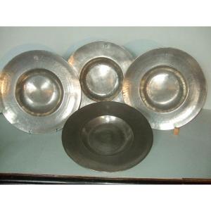Four 18th Century Pewter Dishes “à La Cardinal”