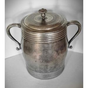 18th Century Burgundy Tin Flour Kettle