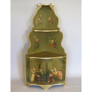 19th Century Corner Cabinet In Painted Wood