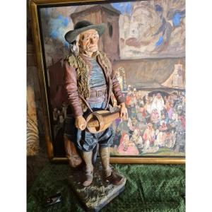 The Hurdy-gurdy Player By J. Le Guluche, 19th/20th Century