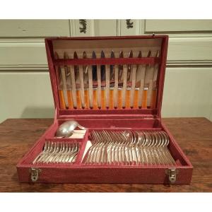 20th Century Silver Metal Cutlery Set, Circa 1930.
