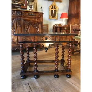 17th Century Walnut Trunk Base Table