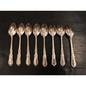 Solid Silver Minerva Dessert Spoons, 19th Century