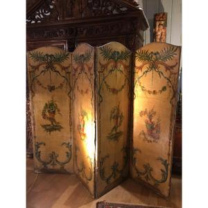 Louis XVI Style Four-panel Screen, Late 18th Century
