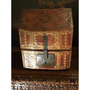 18th Century Gold-stamped Leather Cutlery Box