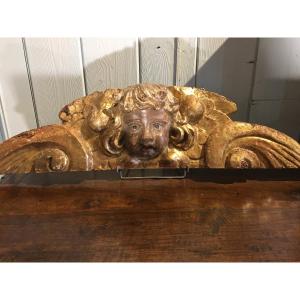 Altarpiece Wood Carved Gilded Angel 17th Century
