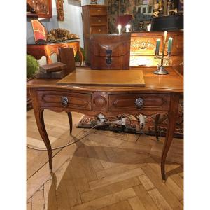 Louis XV Walnut Bureau Table, 18th Century