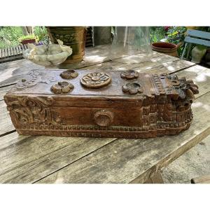 Carved Wooden Spice Box , India , 19th Century