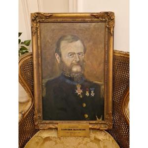 Portrait Of A Soldier, Oil On Canvas 19th Century