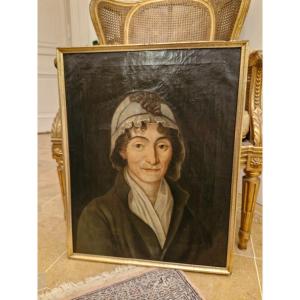 18th Century, Portrait Of Woman Oil On Canvas 