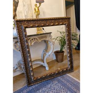 Large Frame In Carved Golden Wood