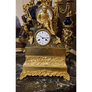 Romantic Period Gilt Bronze Clock